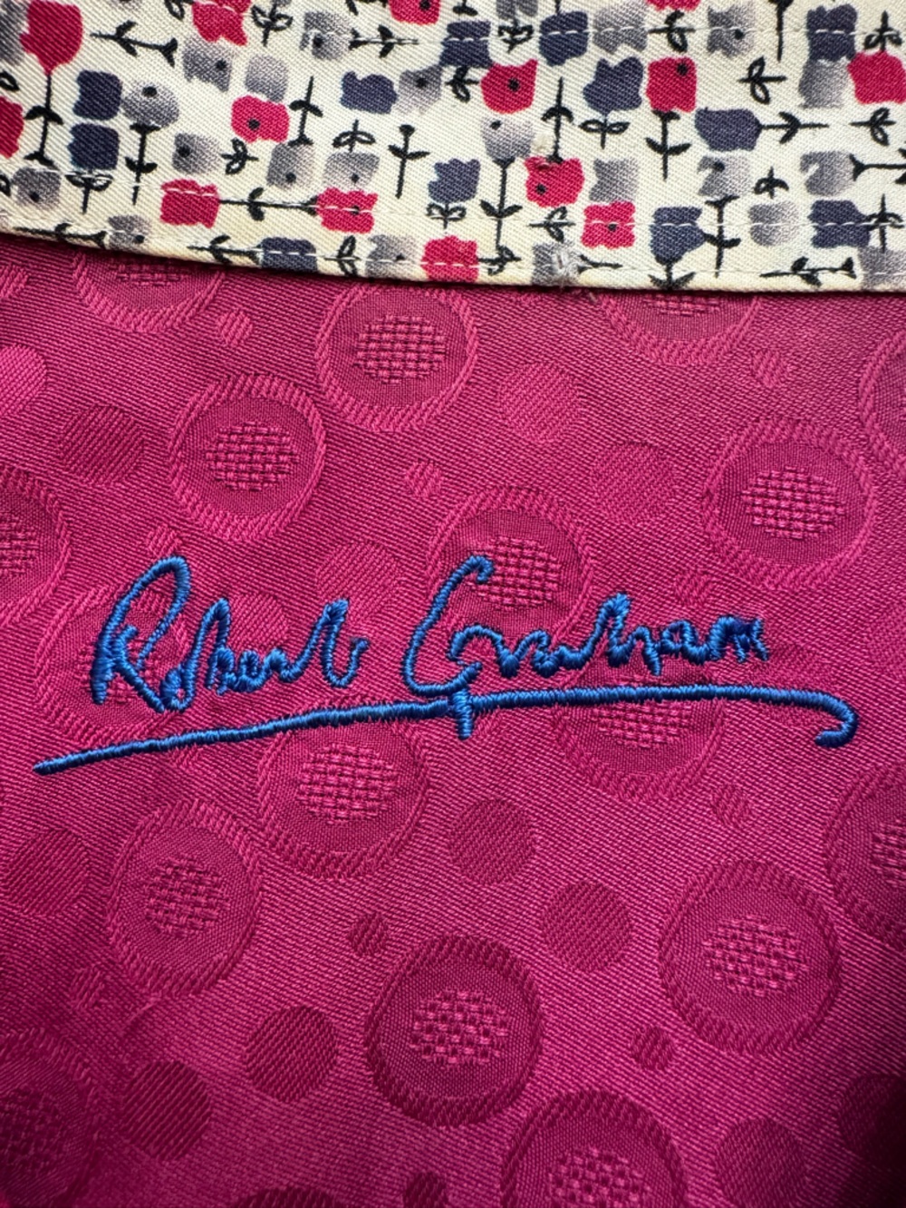 Robert Graham Women XL Pink Jacquard Stretch Button Down Shirt - Picture 2 of 11